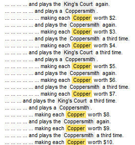 ...making each Copper worth $10